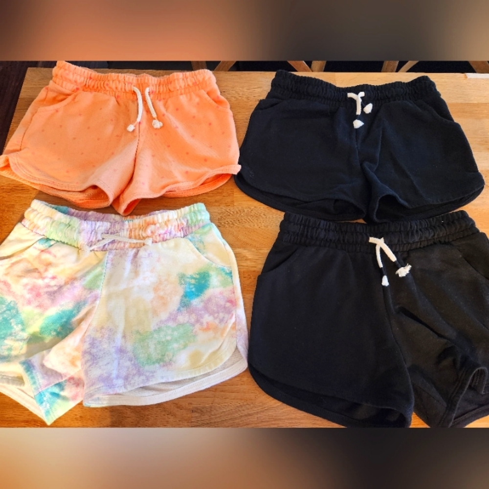 Cat & Jack Girls' Pull-On Knit Shorts Set of 4 - EUC Size Large (10/12)